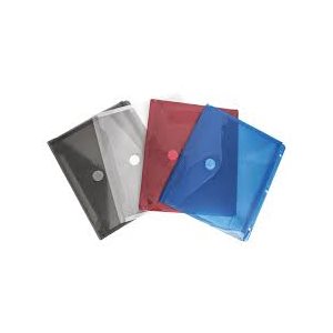 POCHETTE PLASTIQUE, 3 TROUS & VELCRO, COULEUR ASST.